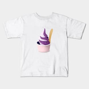 Blueberry Ice Cream Illustration Kids T-Shirt